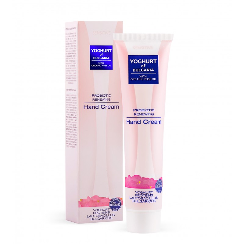 Crema de manos rejuvenecedora probiótica YOGUR DE BULGARIA CON ACEITE DE ROSA BIO 75 ml
