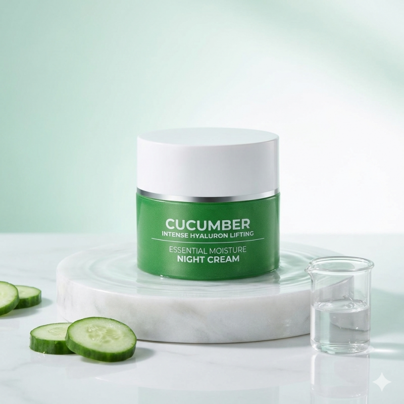 Crema de Noche Triple Hialurónico y Pepino – Hidratación Profunda 50ml
