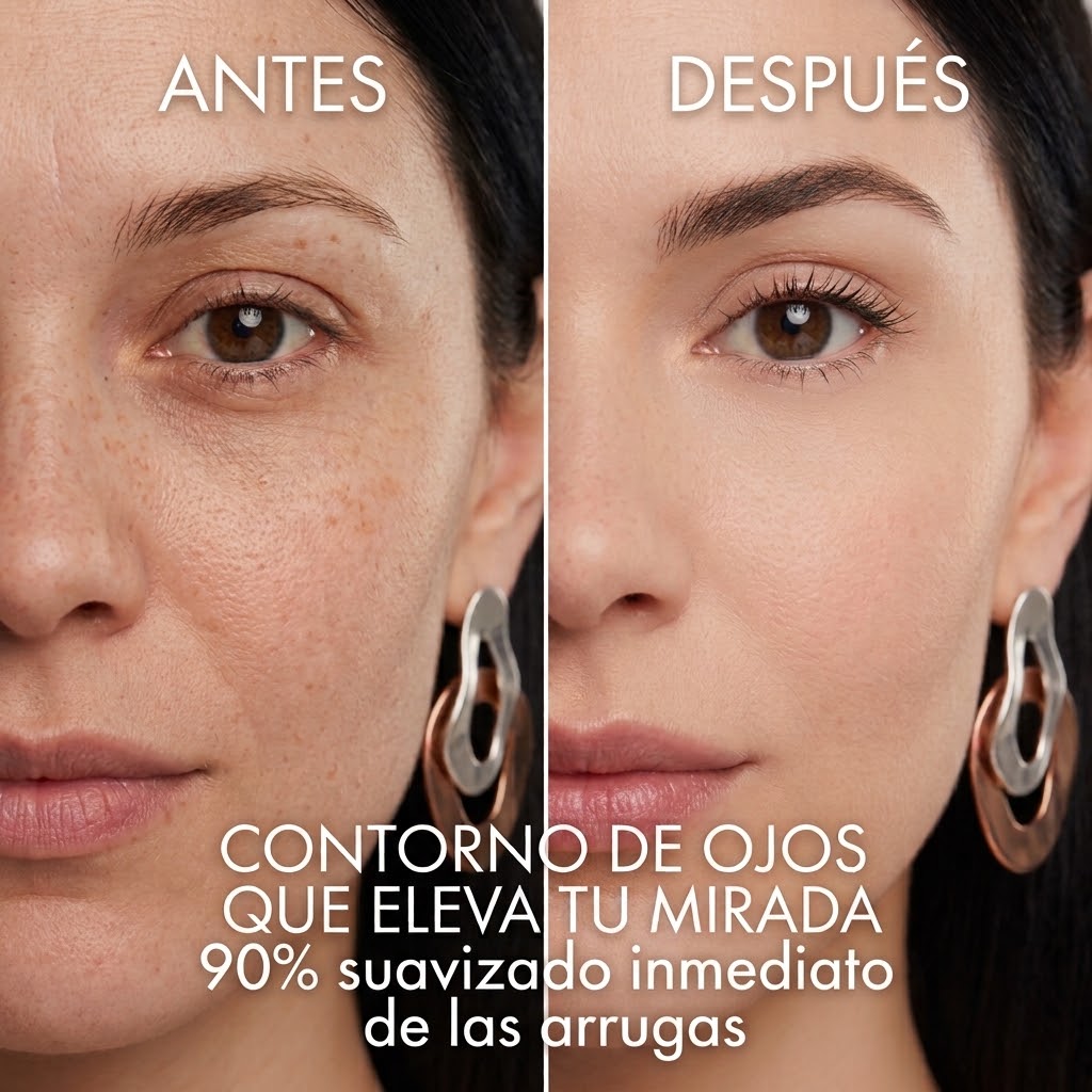 Contorno de ojos antes y después - Corrector de ojeras Farmalínea Skincare