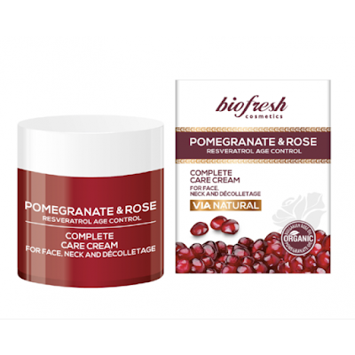3 en 1 Crema de Cuidado Completo para Rostro, Cuello y Escote con Aceite de Rosa y Granada 3 en 1 Crema de Cuidado Completo para Rostro, Cuello y Escote con Aceite de Rosa y Granada