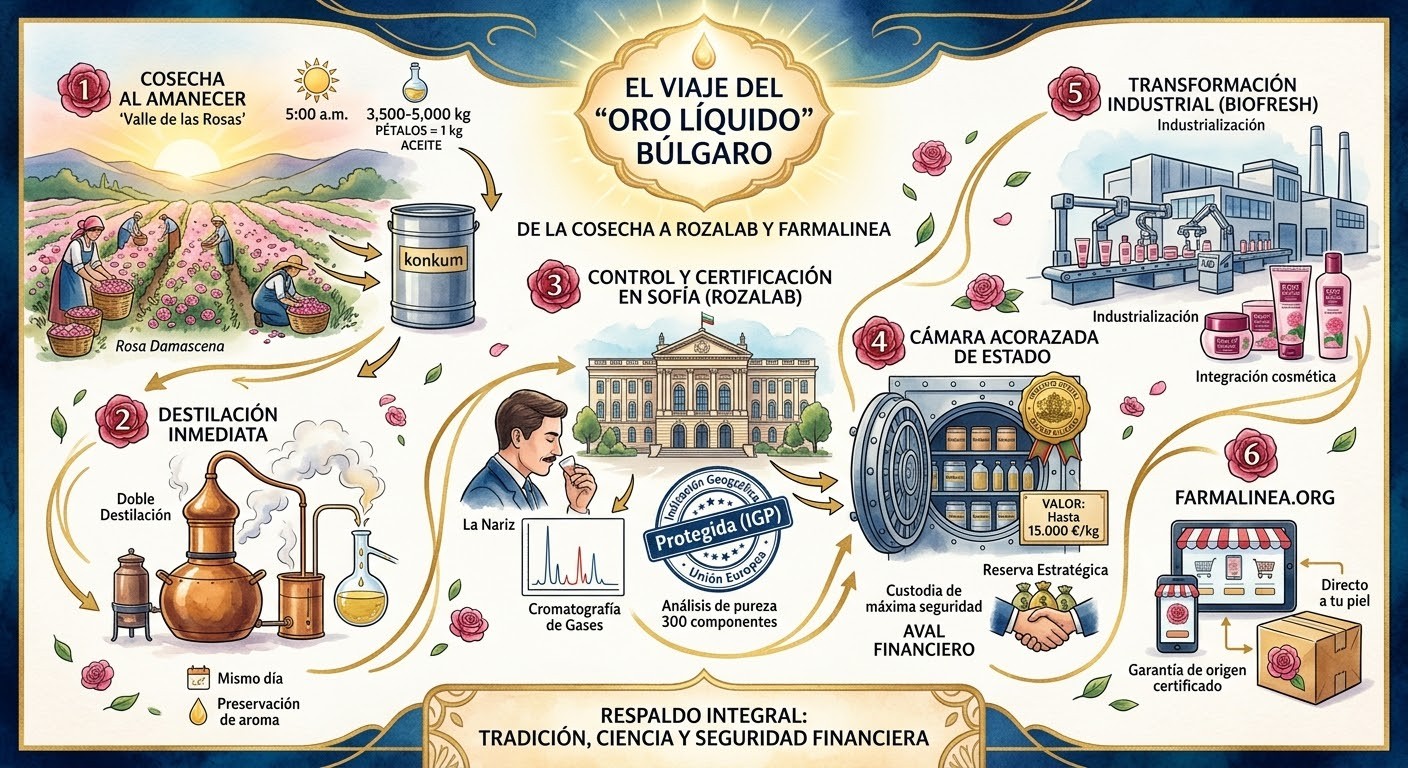 El viaje del «Oro Líquido» búlgaro: De la cámara acorazada de Sofía a tu piel