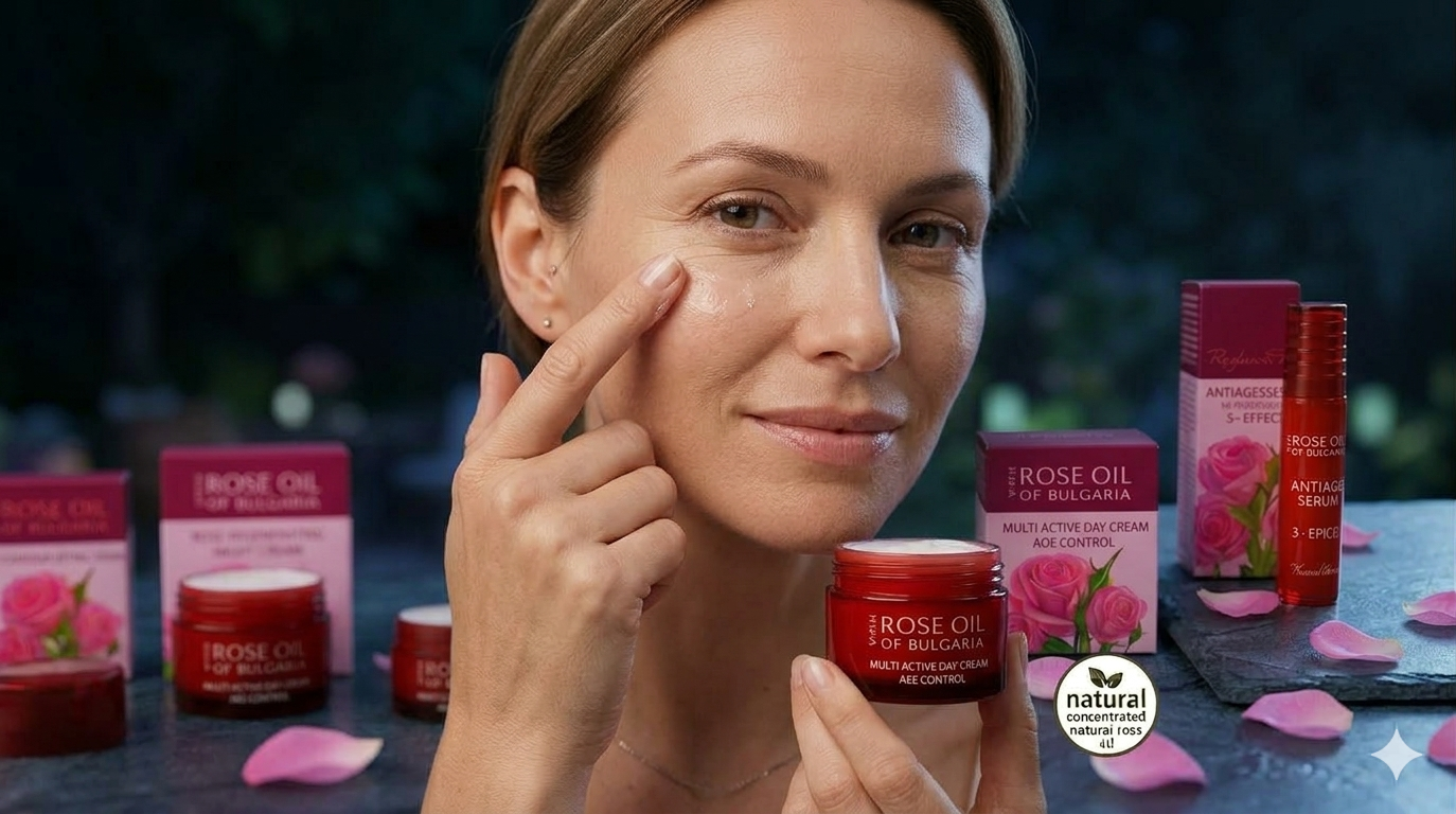 Rutina natural antiarrugas con Farmalinea Rosa de Bulgaria