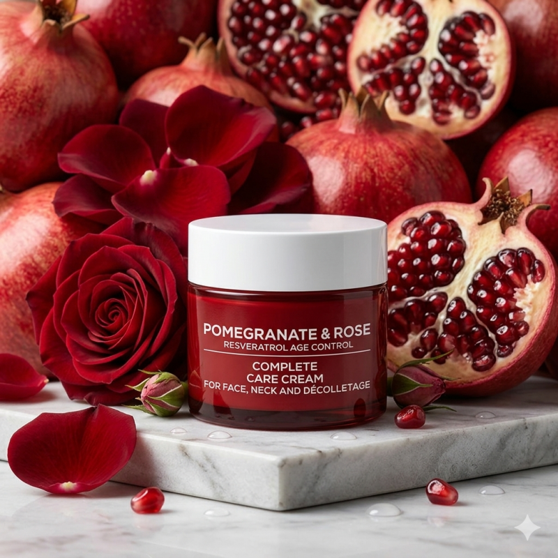 El poder antiedad de VÍA NATURAL: Granada, Rosa de Bulgaria y Resveratrol para rejuvenecer tu piel